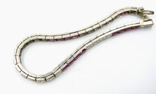 Load image into Gallery viewer, Iconic Precious Gemstone Art Deco 14k White Gold Line Strap Bracelet