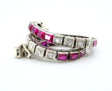 Load image into Gallery viewer, Iconic Precious Gemstone Art Deco 14k White Gold Line Strap Bracelet