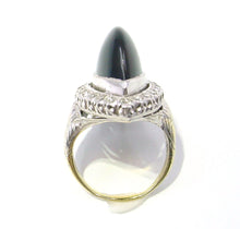 Charger l'image dans la galerie, SALE--Rare Art Deco Platinum Gold Diamond Onyx Ring