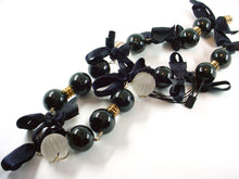 Charger l'image dans la galerie, Rare Black Nephrite Jade Rock Crystal Quartz Diamond Collar 14K Necklace--Stunning