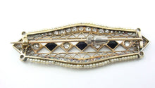Charger l'image dans la galerie, Exquisite Edwardian Art Deco Platinum Topped Gold 2.00 cts. Diamond Pearl Brooch-- OEC Diamonds