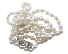 Charger l'image dans la galerie, BIRKS Canada Graduated Cultured Pearl Diamond Necklace