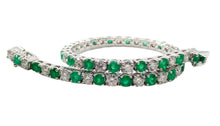 Load image into Gallery viewer, Lovely Emerald 3.50 Ct Diamond Emerald Line Strap Tennis Bracelet