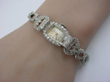 Load image into Gallery viewer, Heavy Platinum Wittnauer 2.98 Ct Diamond Art Deco Swiss Bracelet Watch-32 grams