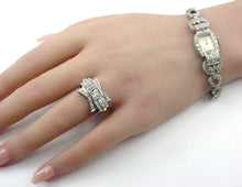 Load image into Gallery viewer, Heavy Platinum Wittnauer 2.98 Ct Diamond Art Deco Swiss Bracelet Watch-32 grams