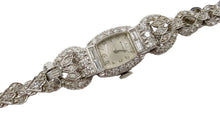 Load image into Gallery viewer, Heavy Platinum Wittnauer 2.98 Ct Diamond Art Deco Swiss Bracelet Watch-32 grams