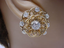 画像をギャラリービューアに読み込む, SALE--2.40 Ct Diamond 18K Rose & White Gold Ear Clips Circa 1940