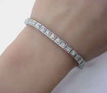 画像をギャラリービューアに読み込む, Iconic Art Deco Platinum 4.00 Ct. Diamond Straight Line Tennis Bracelet