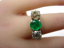 Carica l'immagine nel visualizzatore di Gallery, Romantic Trilogy Ring-- Emerald Diamond 14k Gold Engagement Ring
