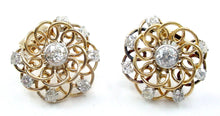 画像をギャラリービューアに読み込む, SALE--2.40 Ct Diamond 18K Rose & White Gold Ear Clips Circa 1940