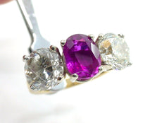 Load image into Gallery viewer, Luxe 4.00 Ct Diamond GIA Sapphire Trilogy Platinum Gold Engagement Ring