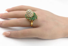 Load image into Gallery viewer, Remarkable Dimensional 2.30 Ct Diamond Emerald Gold Ring--Jean Schlumberger?