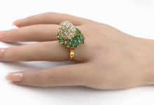 Carica l'immagine nel visualizzatore di Gallery, Remarkable Dimensional 2.30 Ct Diamond Emerald Gold Ring--Jean Schlumberger?