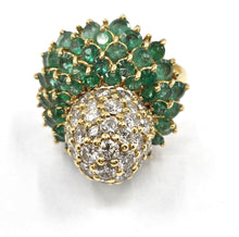 Load image into Gallery viewer, Remarkable Dimensional 2.30 Ct Diamond Emerald Gold Ring--Jean Schlumberger?