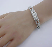 Charger l'image dans la galerie, Art Deco Platinum 2.00 Ct. Diamond 3/4 Bracelet Dinner Watch