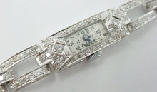 Charger l'image dans la galerie, Art Deco Platinum 2.00 Ct. Diamond 3/4 Bracelet Dinner Watch