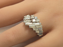 Load image into Gallery viewer, Unusual Platinum 1.80 Ct Mixed Cut VS Diamond Vintage Cocktail Ring