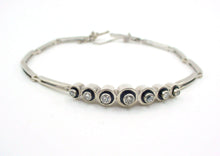 Load image into Gallery viewer, Edwardian Diamond Enamel White Gold Link Bracelet