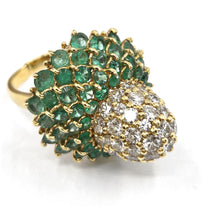 Load image into Gallery viewer, Remarkable Dimensional 2.30 Ct Diamond Emerald Gold Ring--Jean Schlumberger?