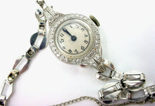 Load image into Gallery viewer, Vintage Art Deco Platinum Diamond 14k White Gold Bracelet Watch