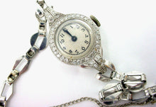 Load image into Gallery viewer, Vintage Art Deco Platinum Diamond 14k White Gold Bracelet Watch