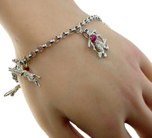 画像をギャラリービューアに読み込む, Art Deco Antique Platinum Diamond Charm Bracelet--Foxes, Jockey, Skier and More