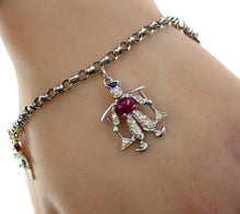 画像をギャラリービューアに読み込む, Art Deco Antique Platinum Diamond Charm Bracelet--Foxes, Jockey, Skier and More