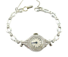 Load image into Gallery viewer, Vintage Art Deco Platinum Diamond 14k White Gold Bracelet Watch