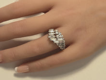 Load image into Gallery viewer, Unusual Platinum 1.80 Ct Mixed Cut VS Diamond Vintage Cocktail Ring