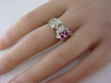 Charger l'image dans la galerie, 1940s Retro Moderne "Tank" Ruby Diamond 14k Gold Cocktail Ring