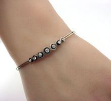 Load image into Gallery viewer, Edwardian Diamond Enamel White Gold Link Bracelet