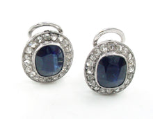 Charger l'image dans la galerie, Antique 18k Old Cut Diamond Halo Rosette Drop Earrings