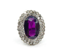 Carica l'immagine nel visualizzatore di Gallery, Antique Double Halo 1.20 Ct Diamond Faceted Garnet Gold Silver Ring