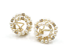 Carica l'immagine nel visualizzatore di Gallery, Luminous 14K Pearl & Diamond Swirl Roller-Coaster Ear clips