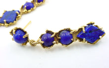 Load image into Gallery viewer, Vibrant Blue Lapis Lazuli Artisan Custom Made 14k Gold Drop Earrings