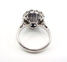 Charger l'image dans la galerie, Edwardian Silver Star Sapphire Rosette Halo Strap Ring