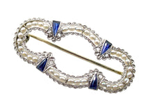 Load image into Gallery viewer, Silent Actress Miriam Seegar Stunning Diamond Pearl Brooch- 1900 Movies