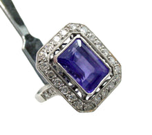 Carica l'immagine nel visualizzatore di Gallery, Romantic Amethyst Diamond Platinum Halo Engagement Cocktail Ring