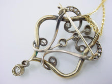 Carica l'immagine nel visualizzatore di Gallery, Antique 1.50 Ct Old Cut Diamond Gold Silver Lavaliere Pendant Brooch