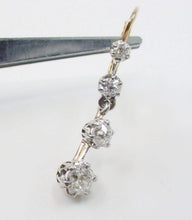 Carica l'immagine nel visualizzatore di Gallery, Platinum Antique OEC Diamond 18k Gold Drop Earrings