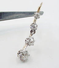 画像をギャラリービューアに読み込む, Platinum Antique OEC Diamond 18k Gold Drop Earrings