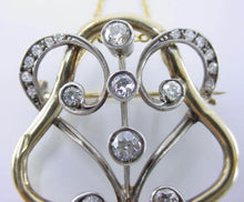 Charger l'image dans la galerie, Antique 1.50 Ct Old Cut Diamond Gold Silver Lavaliere Pendant Brooch