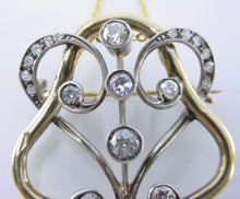 Carica l'immagine nel visualizzatore di Gallery, Antique 1.50 Ct Old Cut Diamond Gold Silver Lavaliere Pendant Brooch