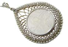 Load image into Gallery viewer, Beautiful Edwardian Platinum Diamond Pearl 14k Pendant Necklace--Angels & Cherub