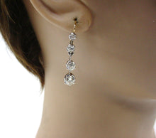 画像をギャラリービューアに読み込む, Platinum Antique OEC Diamond 18k Gold Drop Earrings