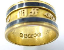 Load image into Gallery viewer, Rare English Georgian Dated 1817 Memento Mori Enamel Gold Band Ring with Sentiment