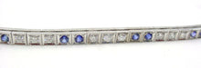 Carica l'immagine nel visualizzatore di Gallery, Art Deco Classic Sapphire Diamond 14k Stacking Strap Bracelet-Small wrist