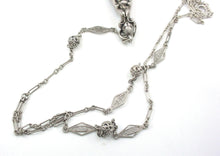 Load image into Gallery viewer, Very Fine Art Nouveau Silver Garnet Gargoyle Lorgnette Pendant & Chain Necklace