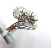 画像をギャラリービューアに読み込む, Handsome Toi et Moi 1950s Bypass Diamond 14k Engagement Cocktail Ring