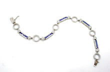 Load image into Gallery viewer, Stunning Sapphire Diamond Circle 14K Station Bracelet